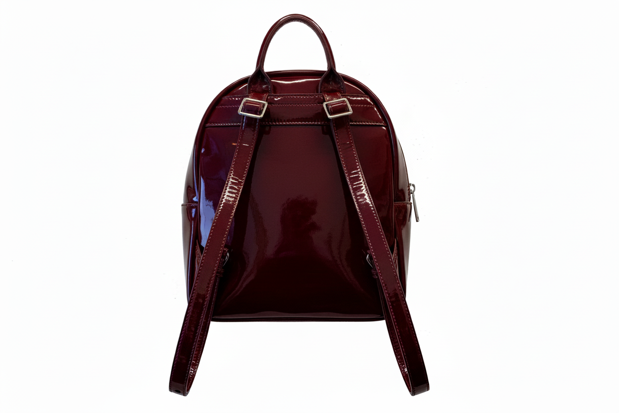 Sac à dos en Cuir rouge bordeaux foncé patin souple | Eve