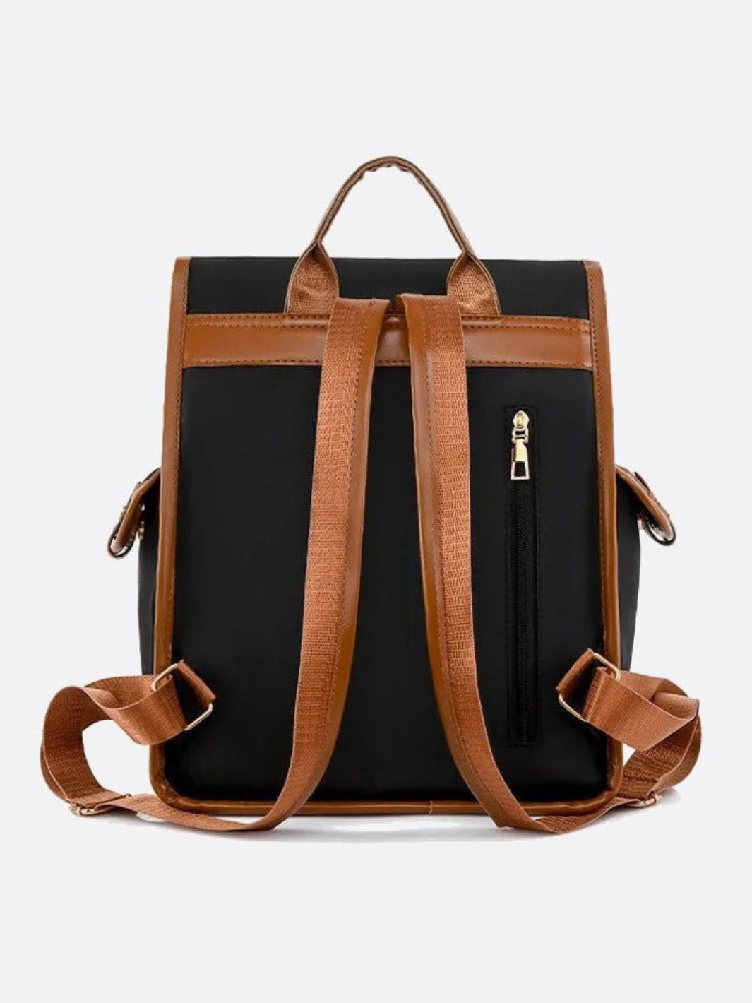 Preston Canvas Backpack – Two-Tone Drawstring Rucksack with Faux Leather Trim