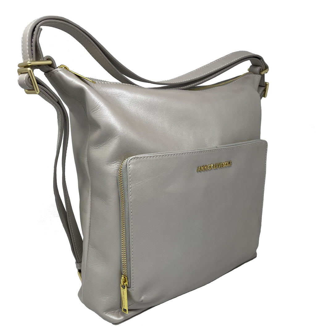 Sac à main en Cuir Transformable Perlé, Alexandra