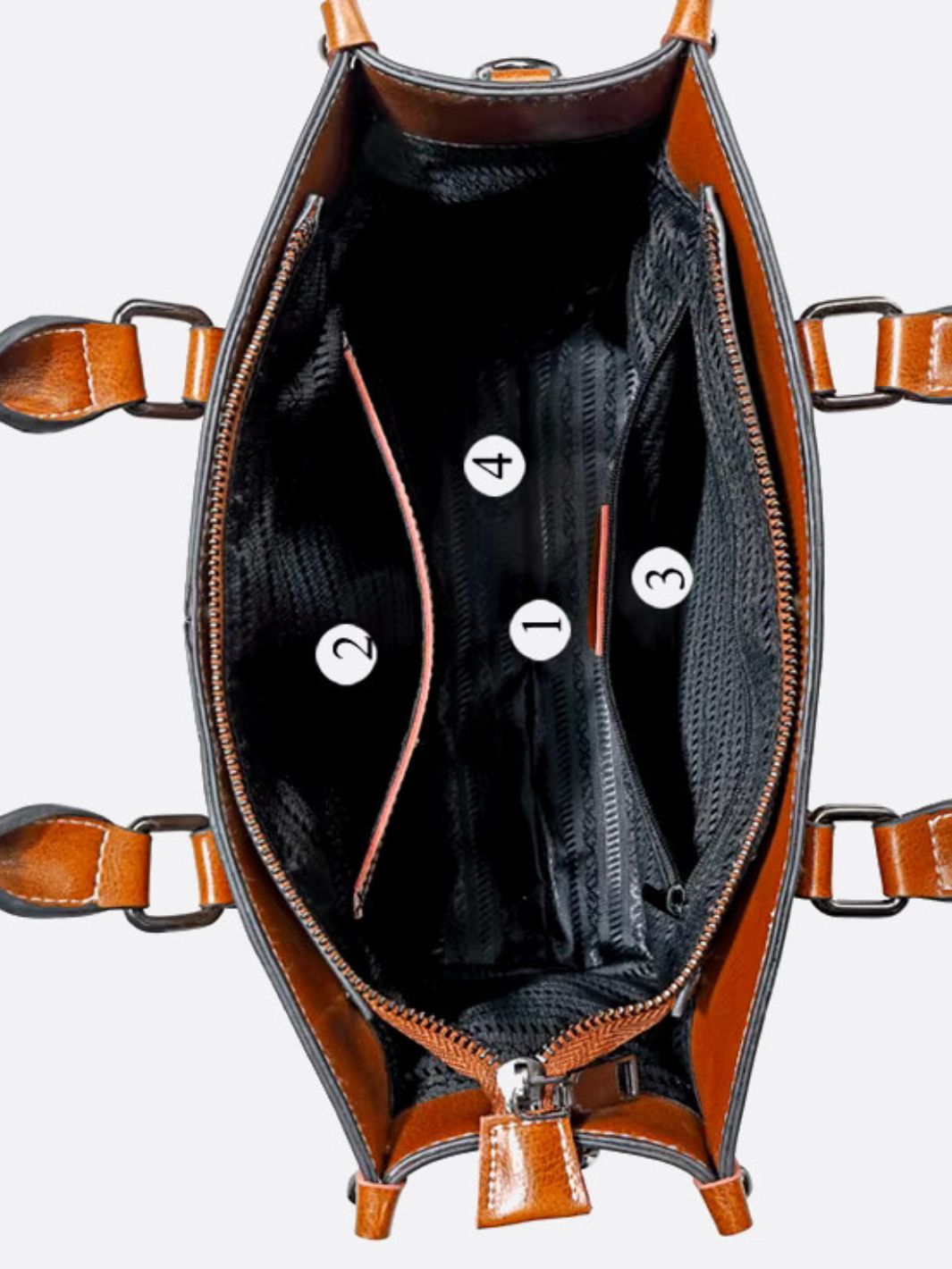 Vintage-Style Camel Leather Tote Bag – Professional & Timeless