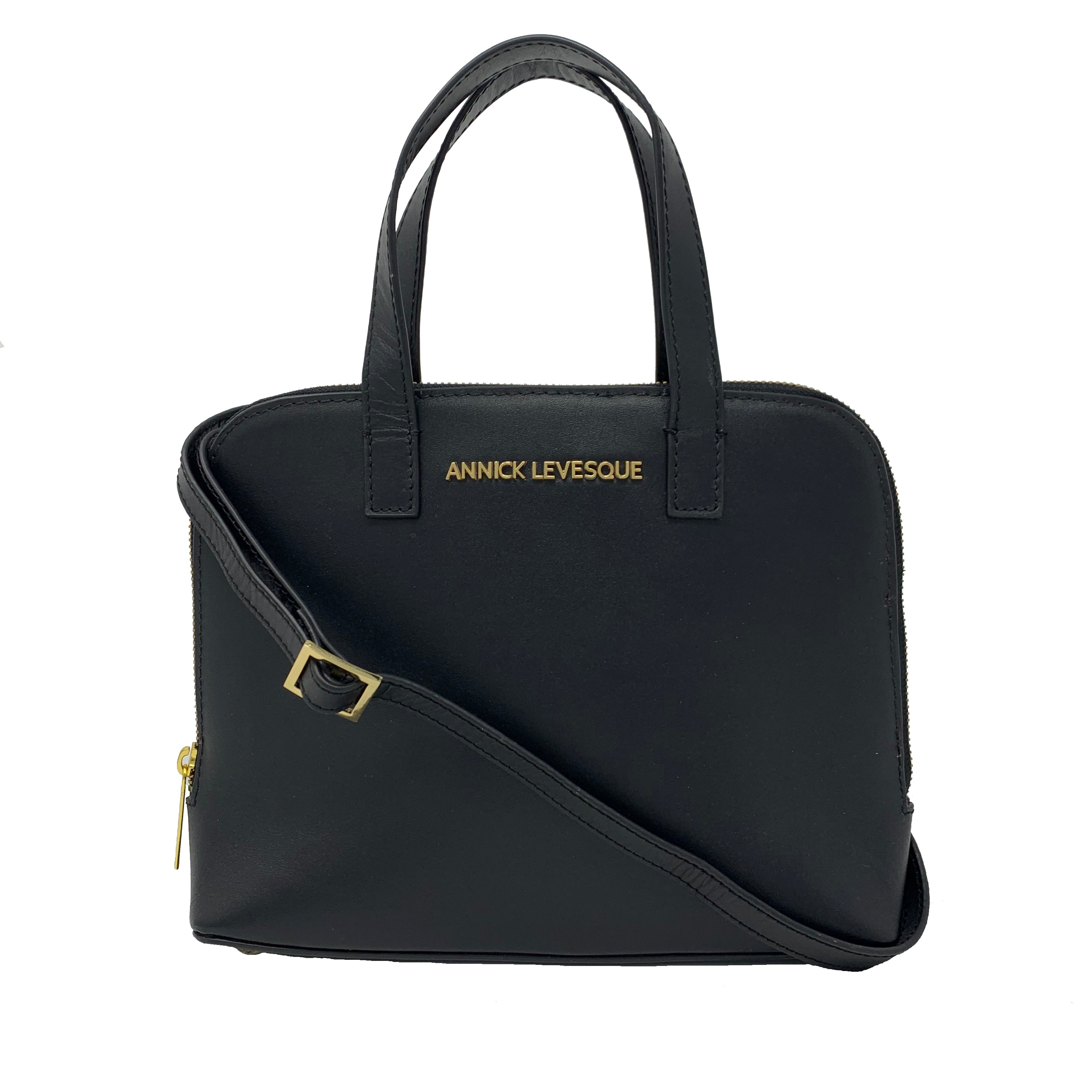 Sac à main en cuir noir, Justine