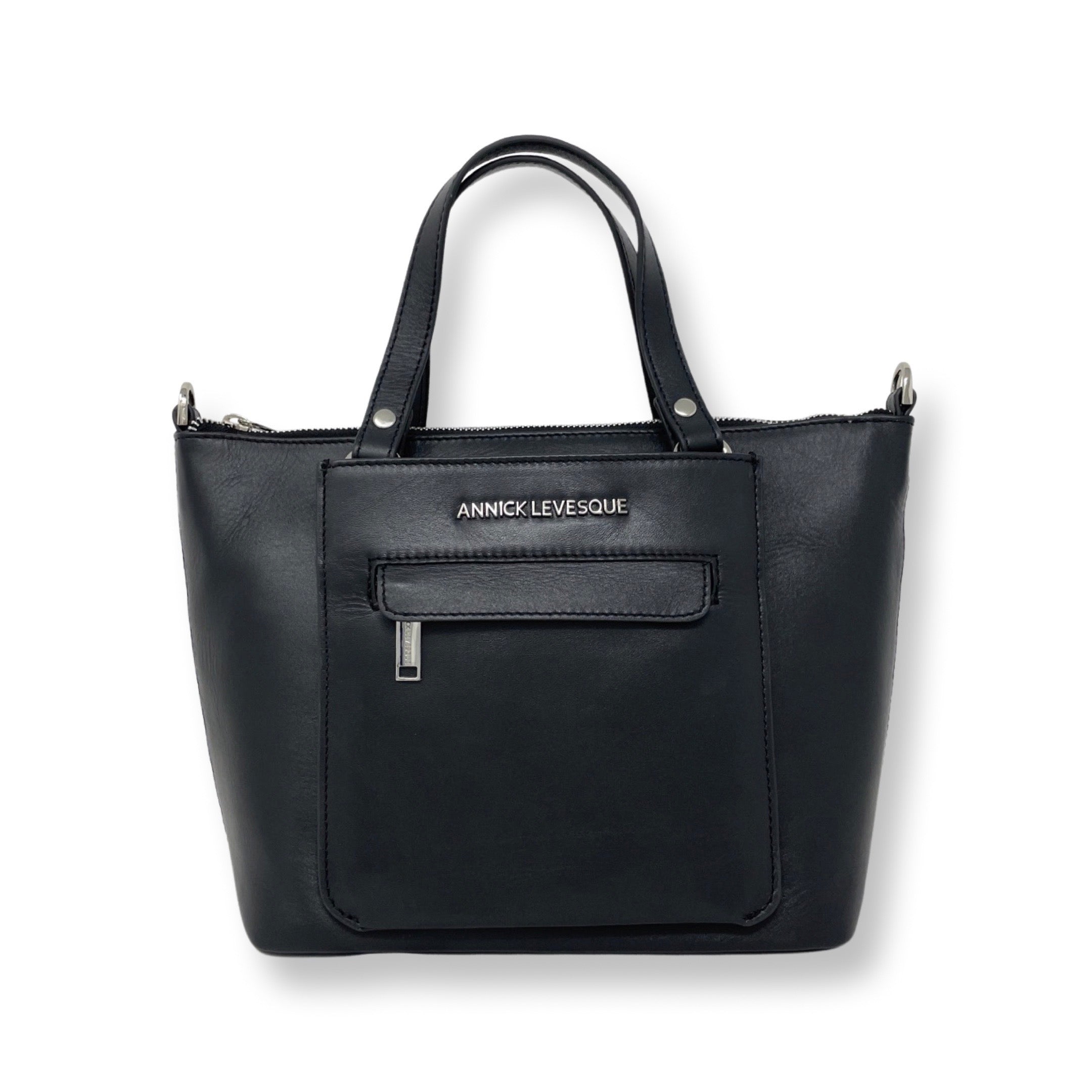 Sac à main en cuir noir | Lina