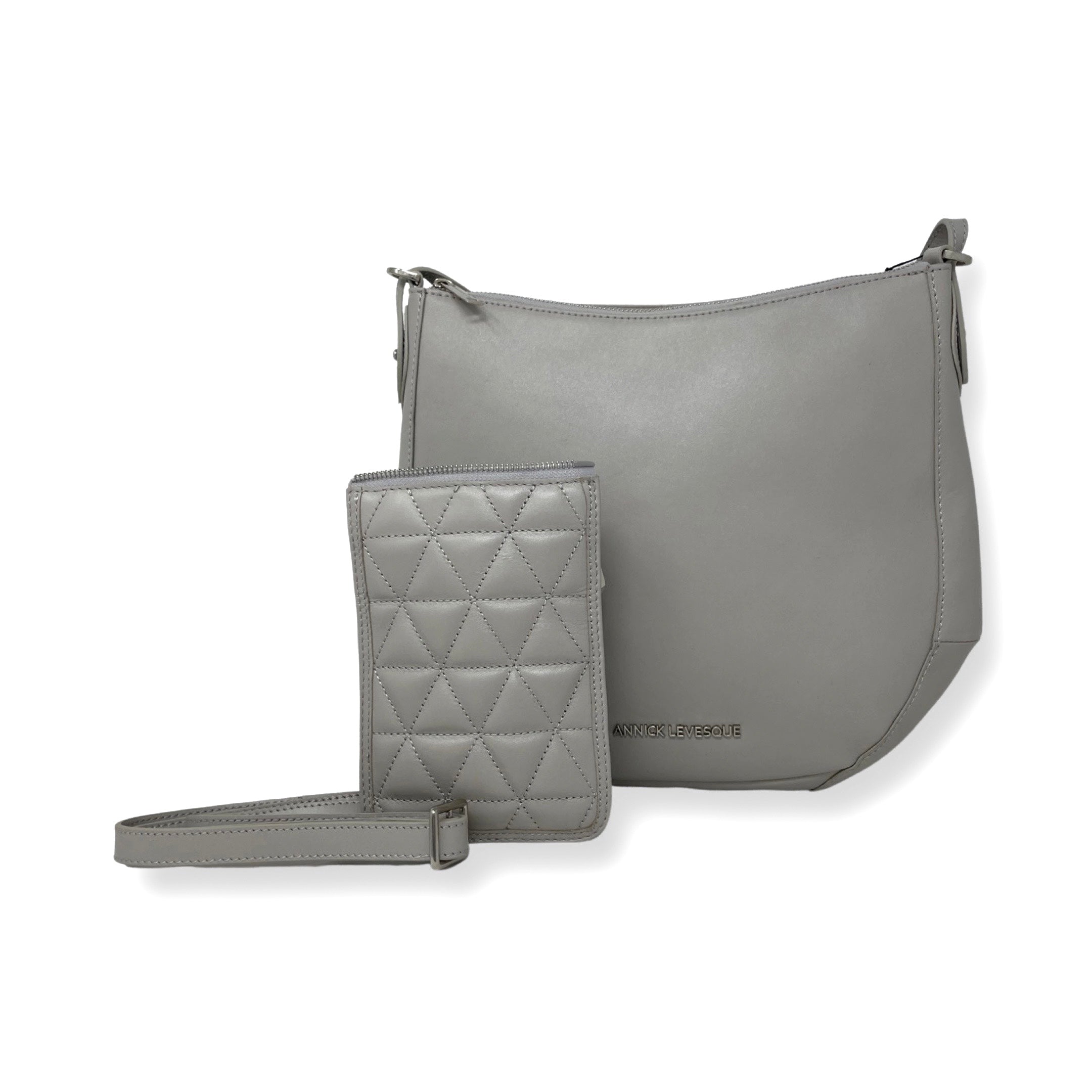 Sac à main en Cuir Perlé, 2-en-1, Isabelle