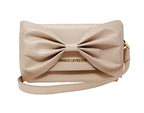 Sac à main en cuir véritable avec noeud papillon Scarlett, 3 en 1, rose blush