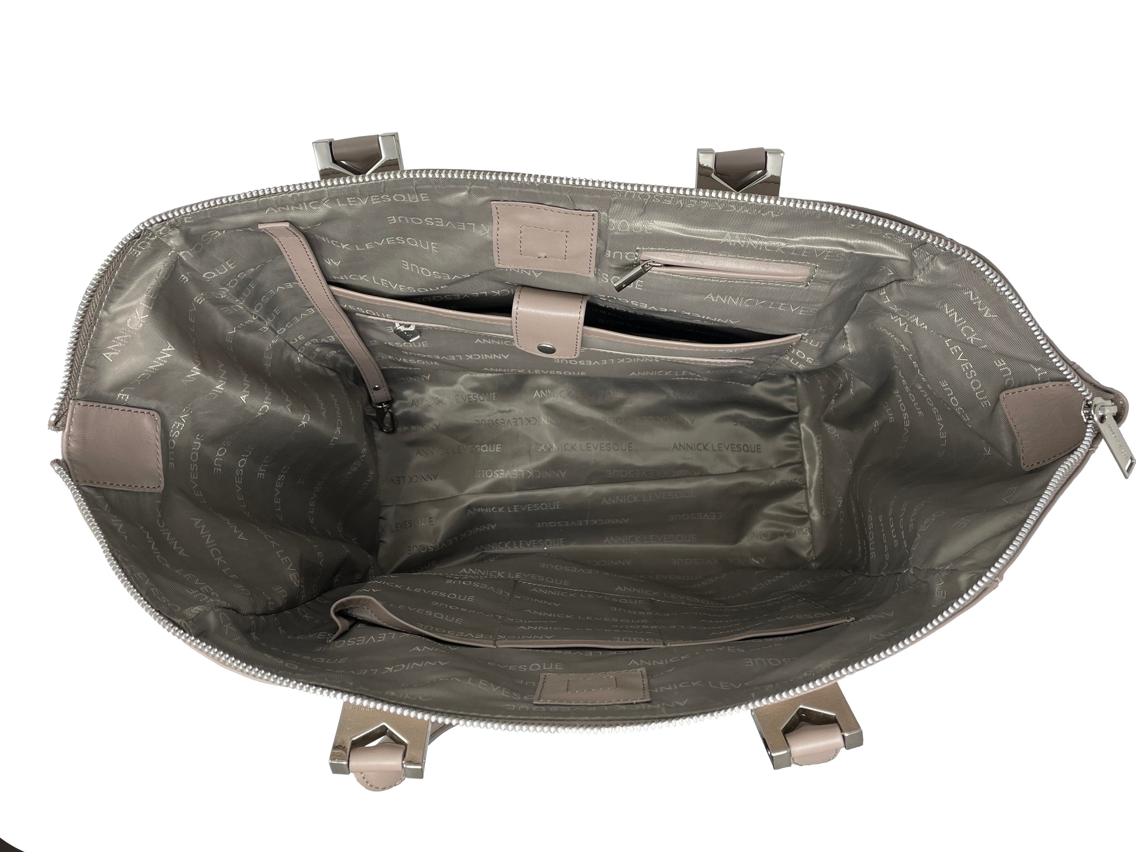Grand Sac à Main en Cuir Taupe | Mona