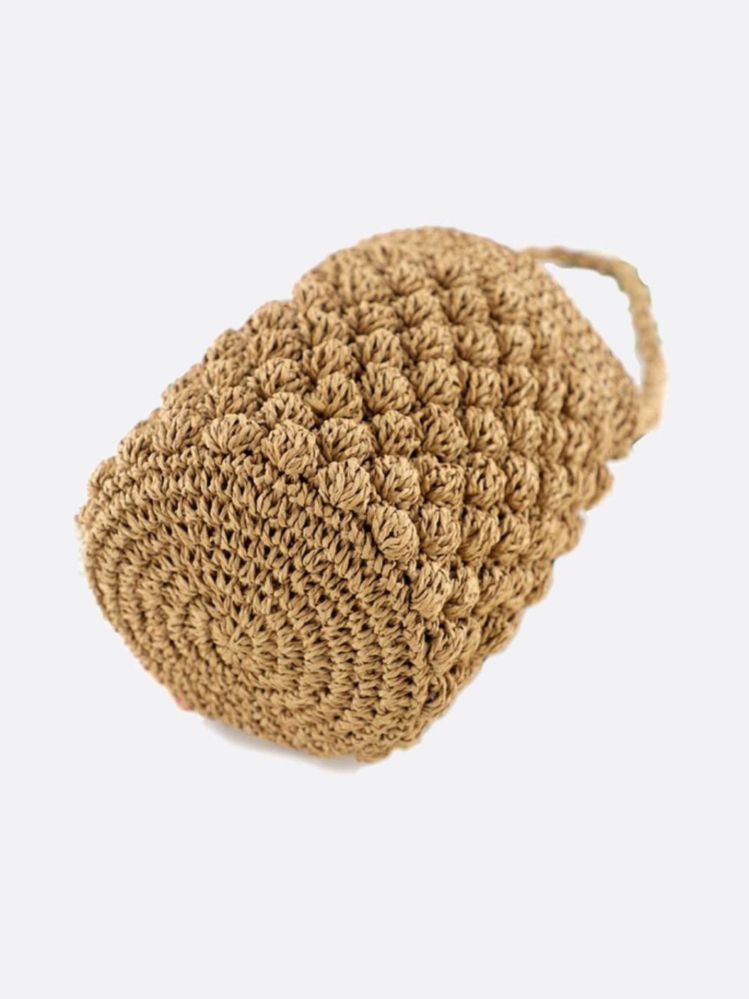 Nova Mini Crochet Bucket Bag – Handwoven Straw Purs