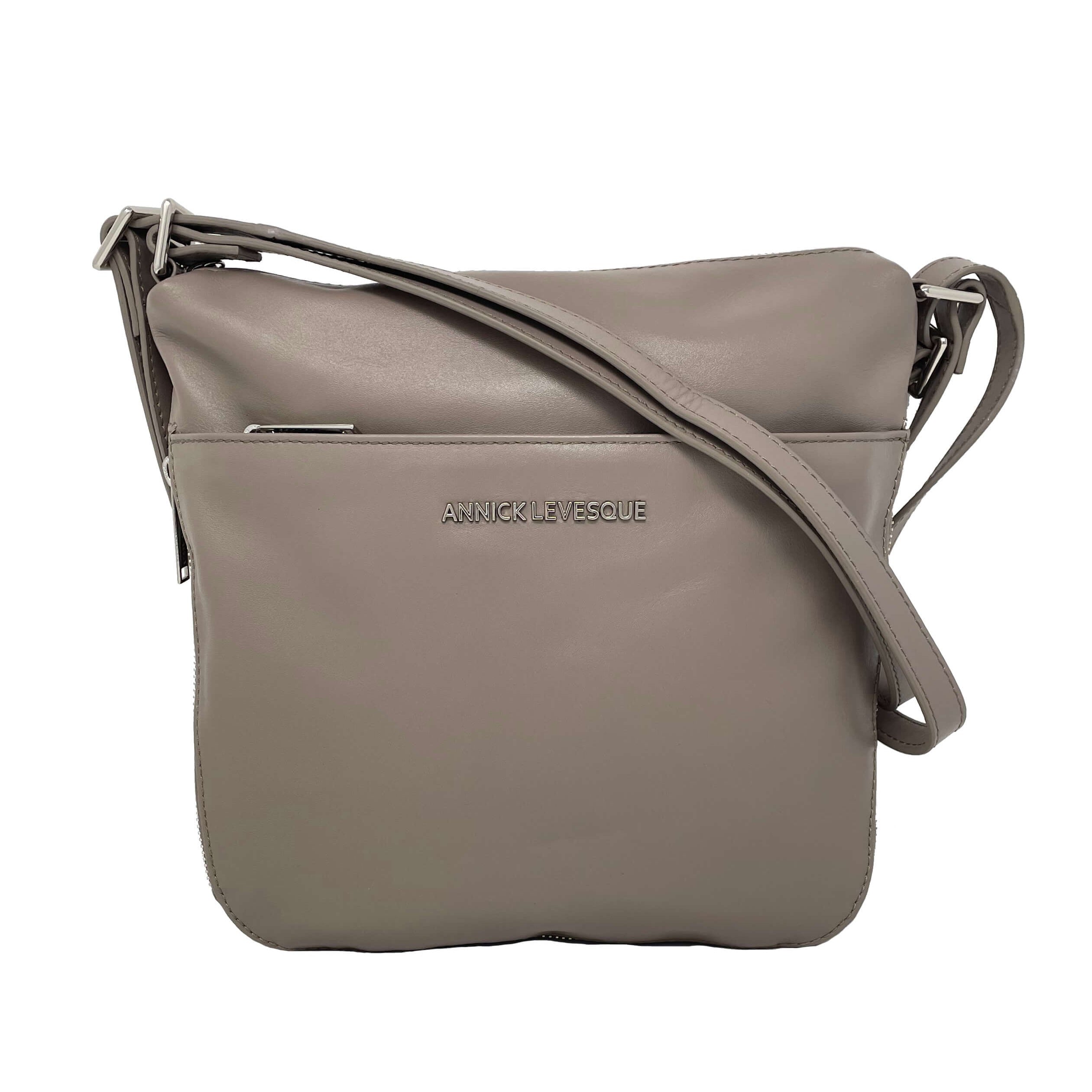 Sac à main transformable en Cuir Véritable Taupe, Josée