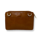 Petit sac bandoulière en cuir cognac - Annie