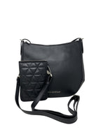 Sac à main en Cuir Noir, 2-en-1, Isabelle