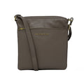 Sac à Bandoulière / Sacoche en cuir véritable Taupe | Gisèle