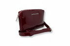 Petit sac bandoulière en Cuir Annie, rouge bordeaux foncé patin souple