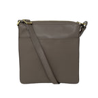 Sac à Bandoulière / Sacoche en cuir véritable Taupe | Gisèle
