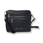 Petit sac à bandoulière en cuir noir - Brigitte - PRÉCOMMANDE