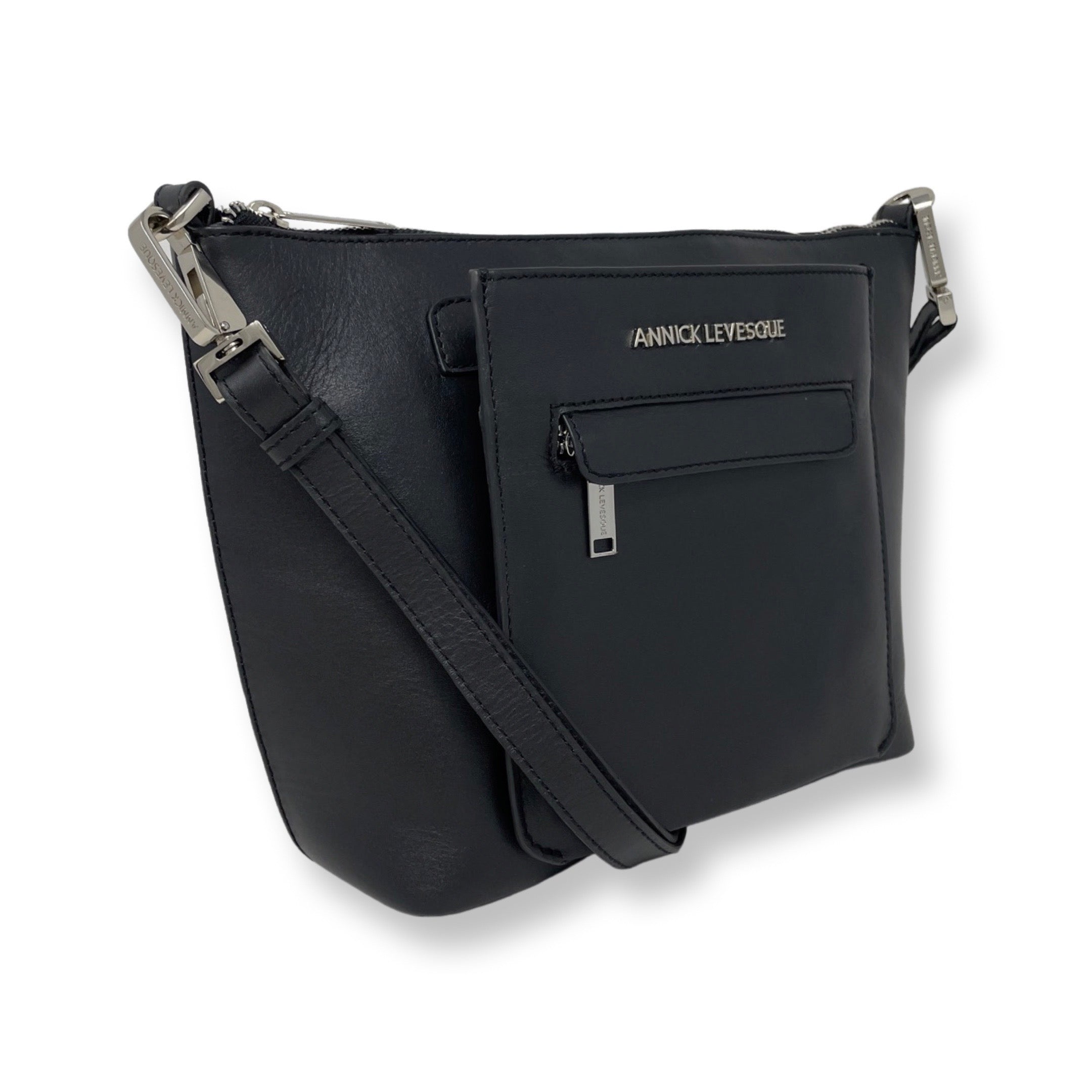Sac à main en cuir noir | Lina