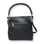 Sac à main en Cuir Véritable Noir, Amélie