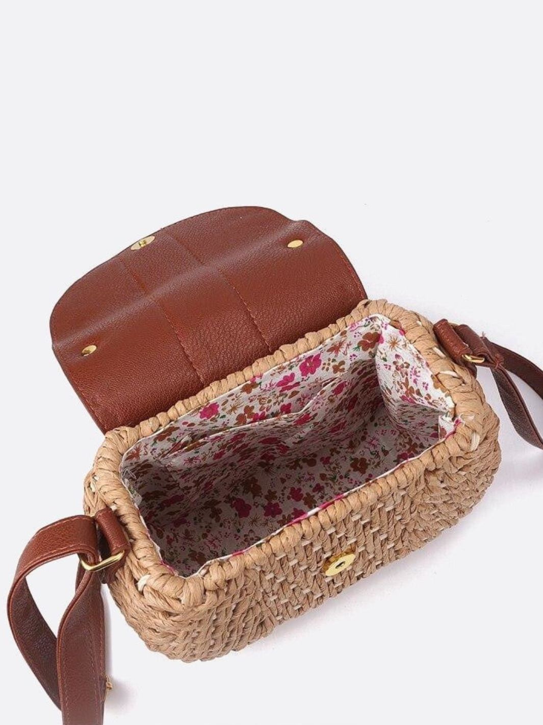 Solene Straw Saddle Bag – Woven Crossbody