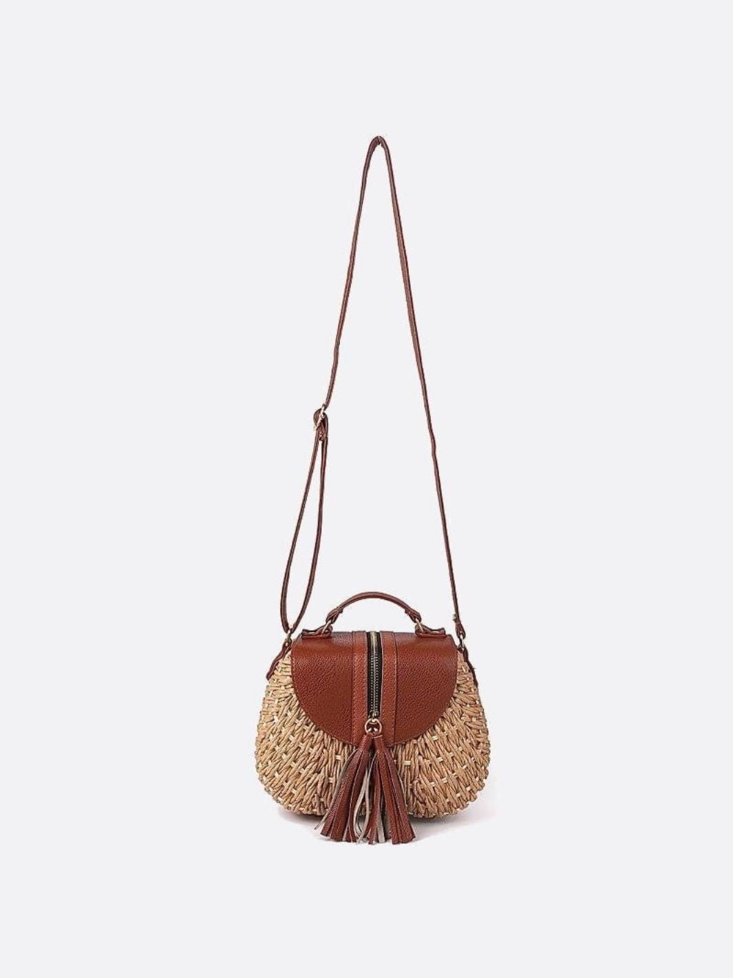 Solene Straw Saddle Bag – Woven Crossbody