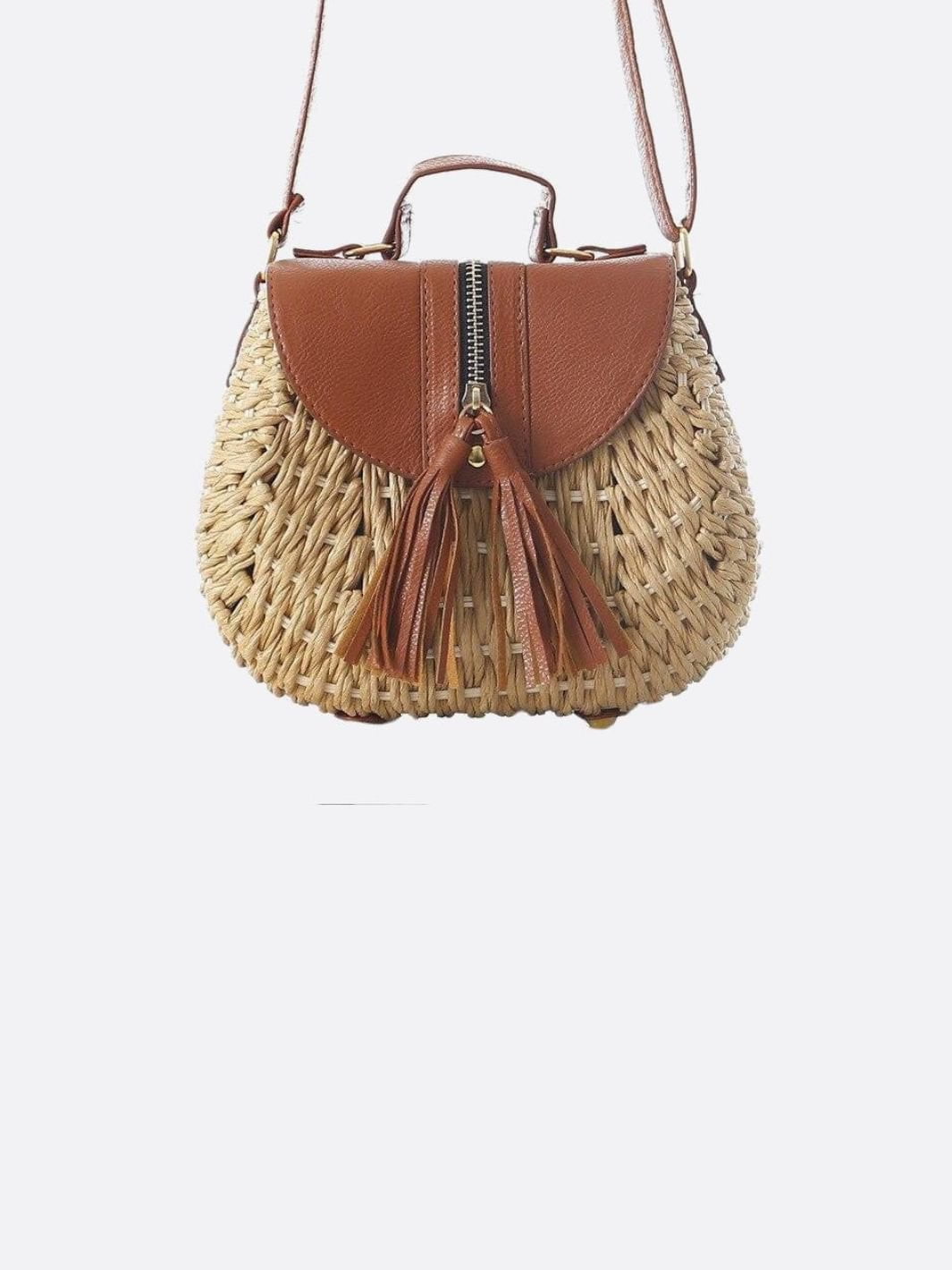 Solene Straw Saddle Bag – Woven Crossbody