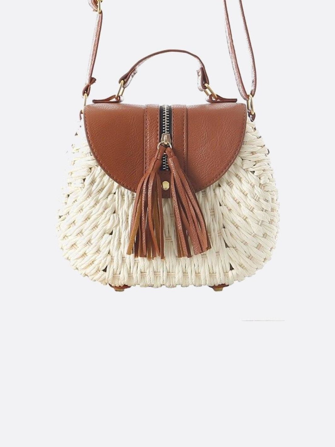 Solene Straw Saddle Bag – Woven Crossbody