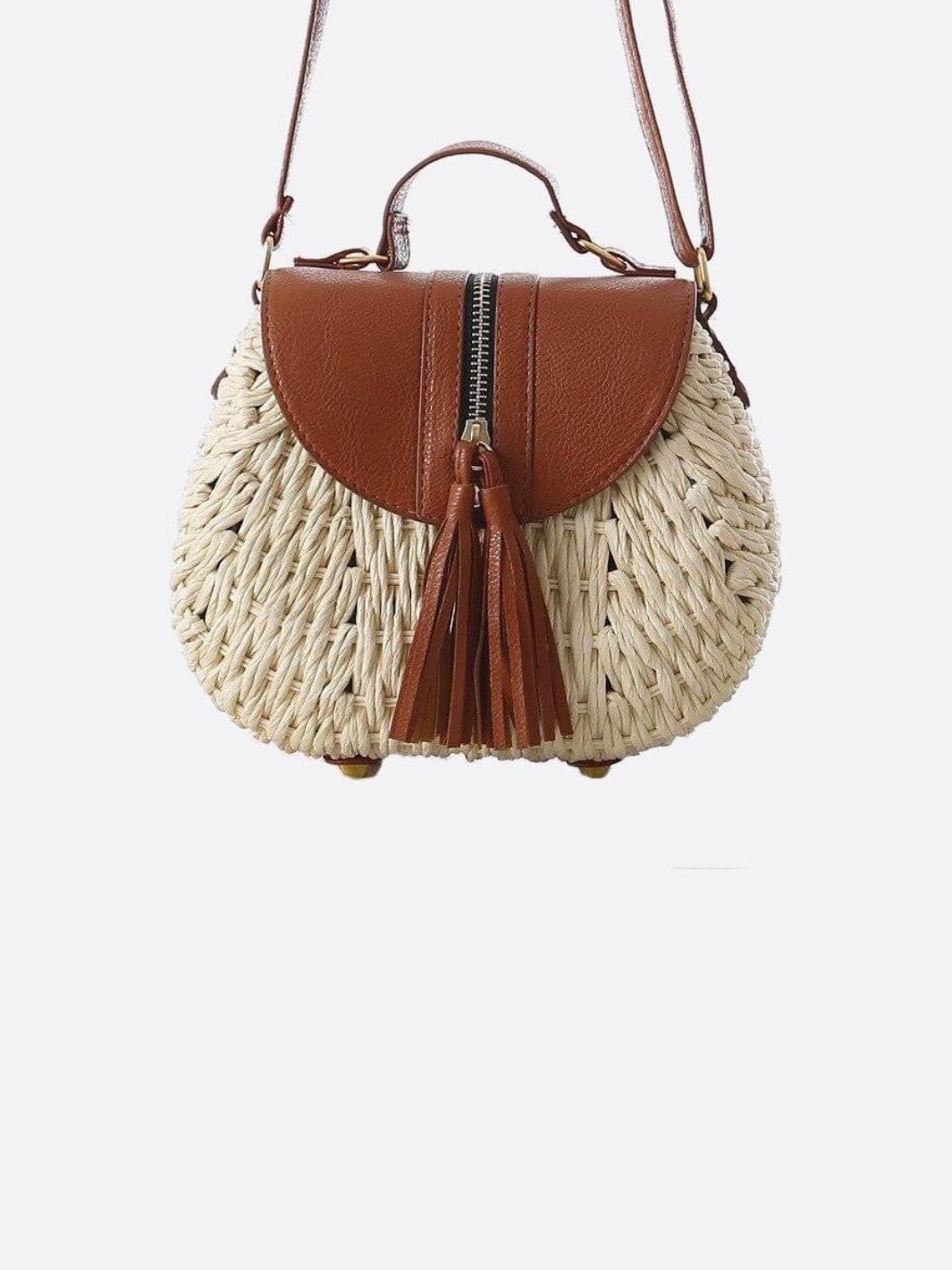 Solene Straw Saddle Bag – Woven Crossbody