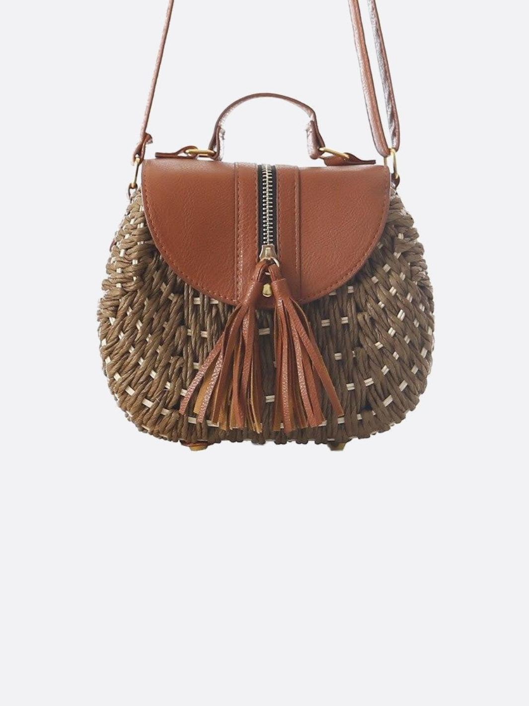 Solene Straw Saddle Bag – Woven Crossbody