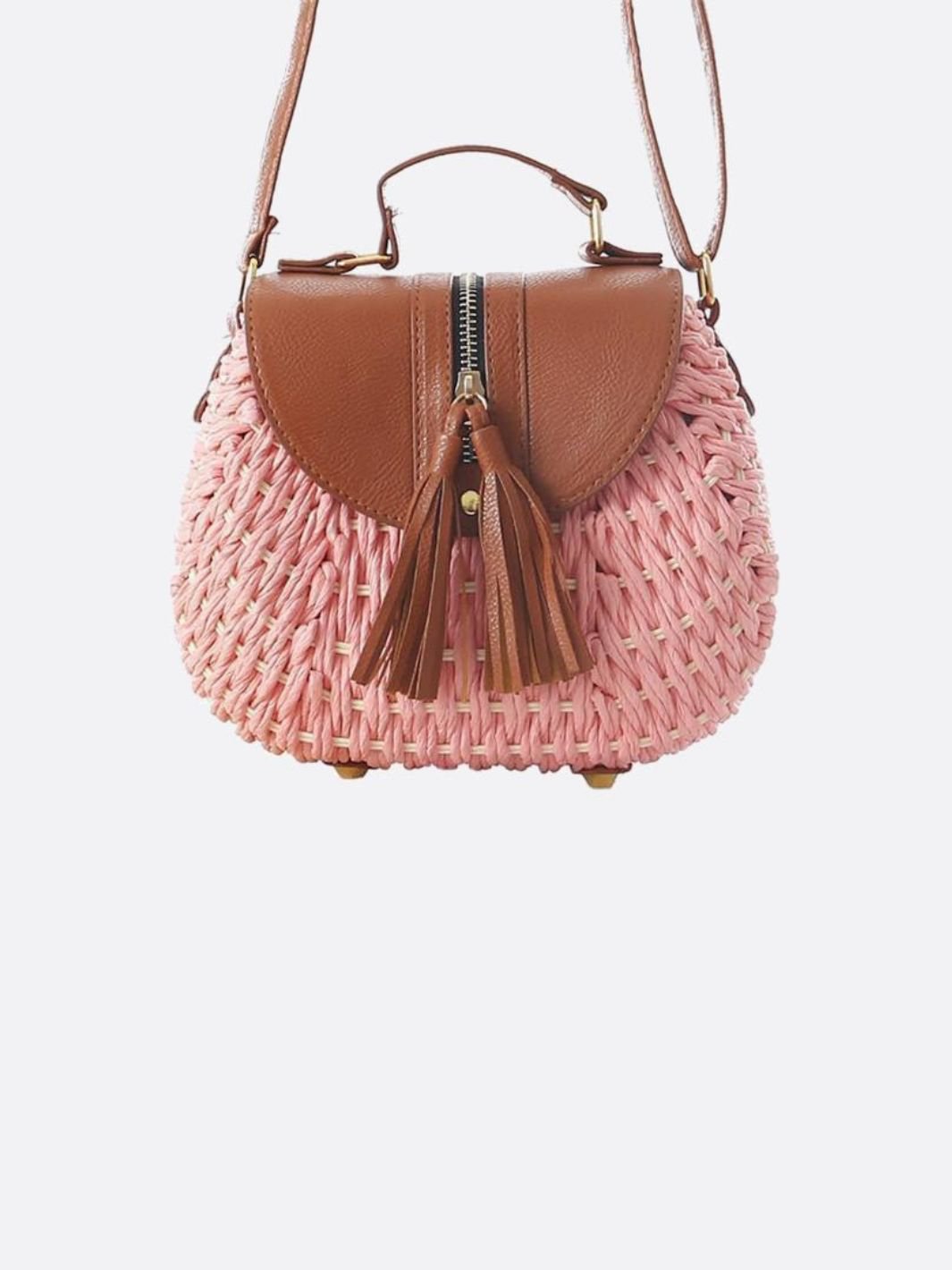 Solene Straw Saddle Bag – Woven Crossbody