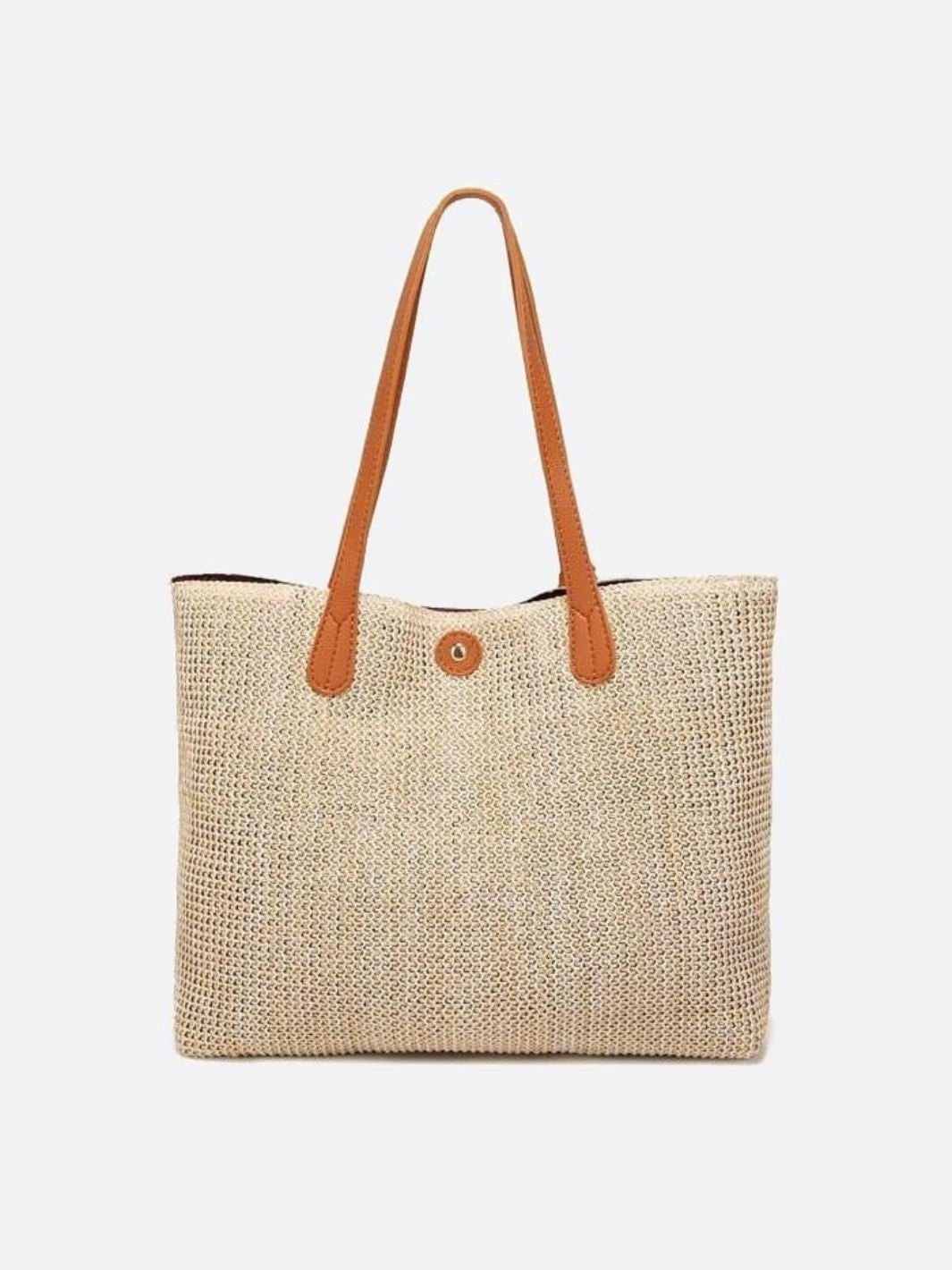 Riviera Structured Straw Tote – Woven Bag