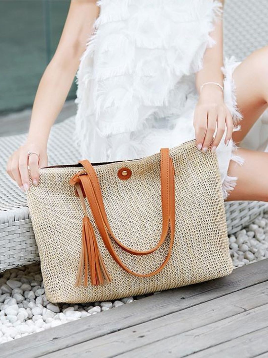 Riviera Structured Straw Tote – Woven Bag