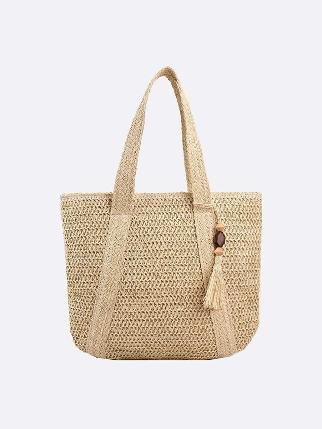 Woven Tote Bag with Tassel Detail – Casual Everyday Handbag
