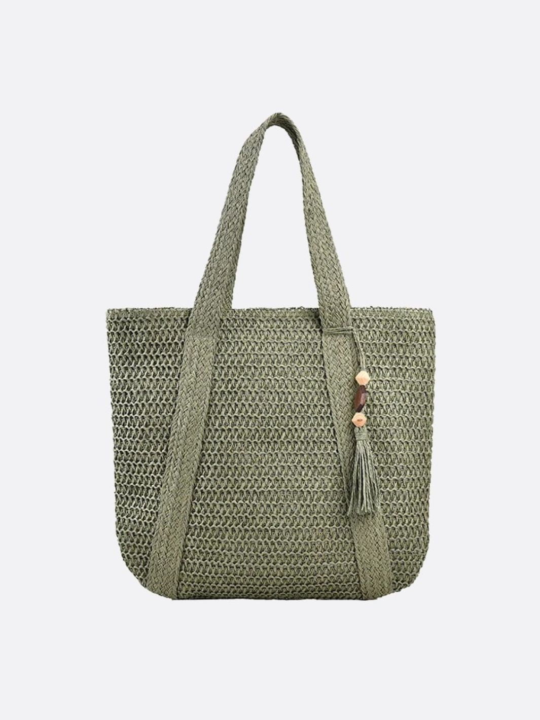 Woven Tote Bag with Tassel Detail – Casual Everyday Handbag