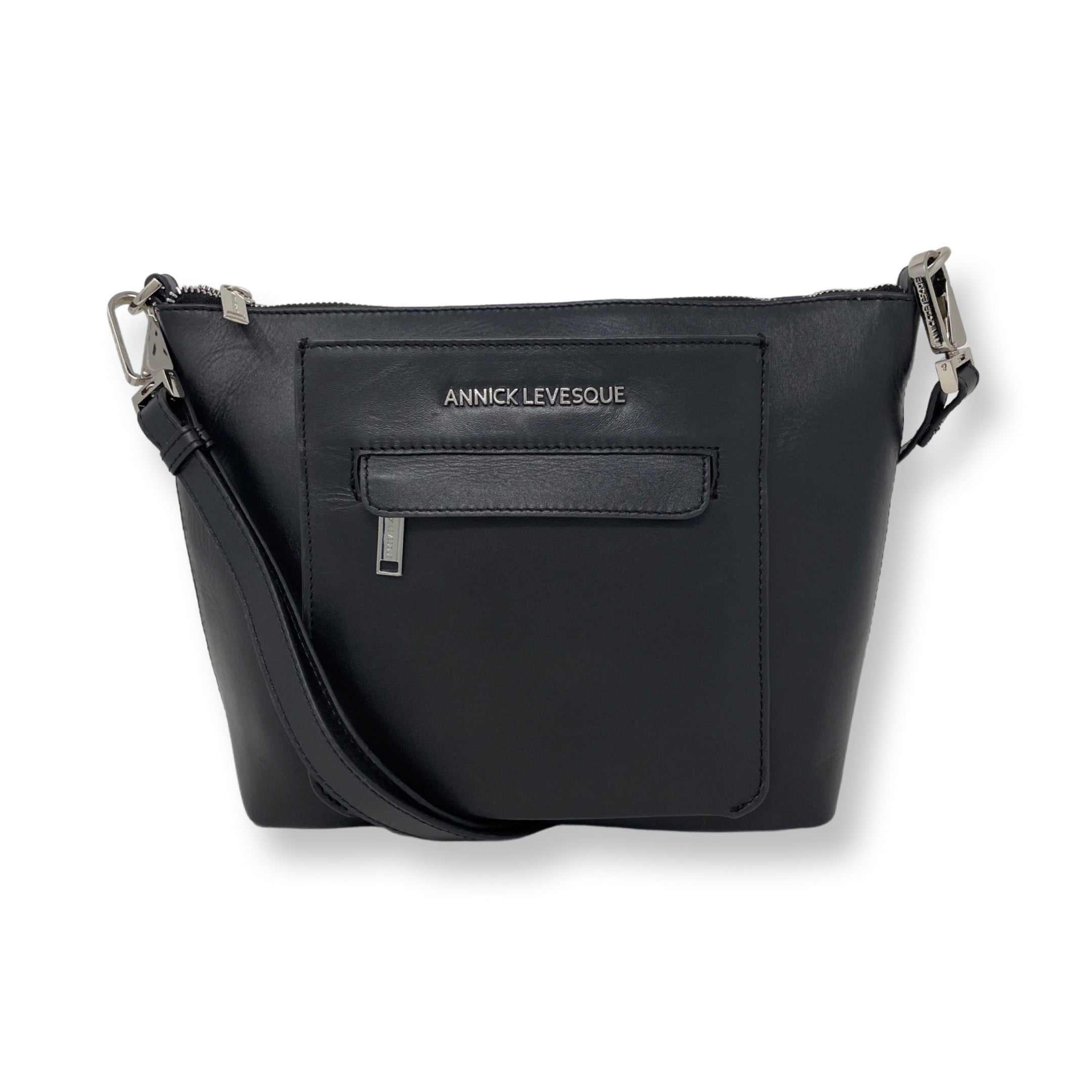 Sac à main en cuir noir | Lina