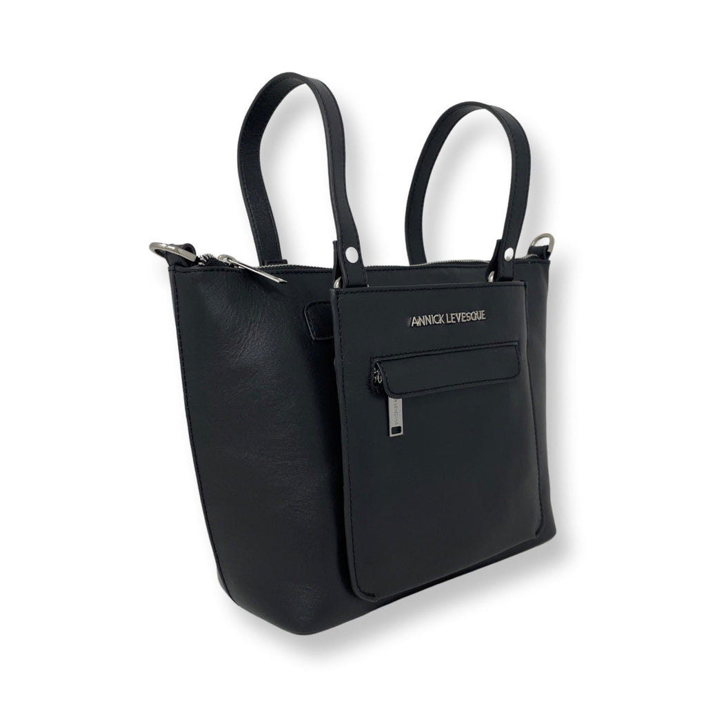 Sac à main en cuir noir | Lina