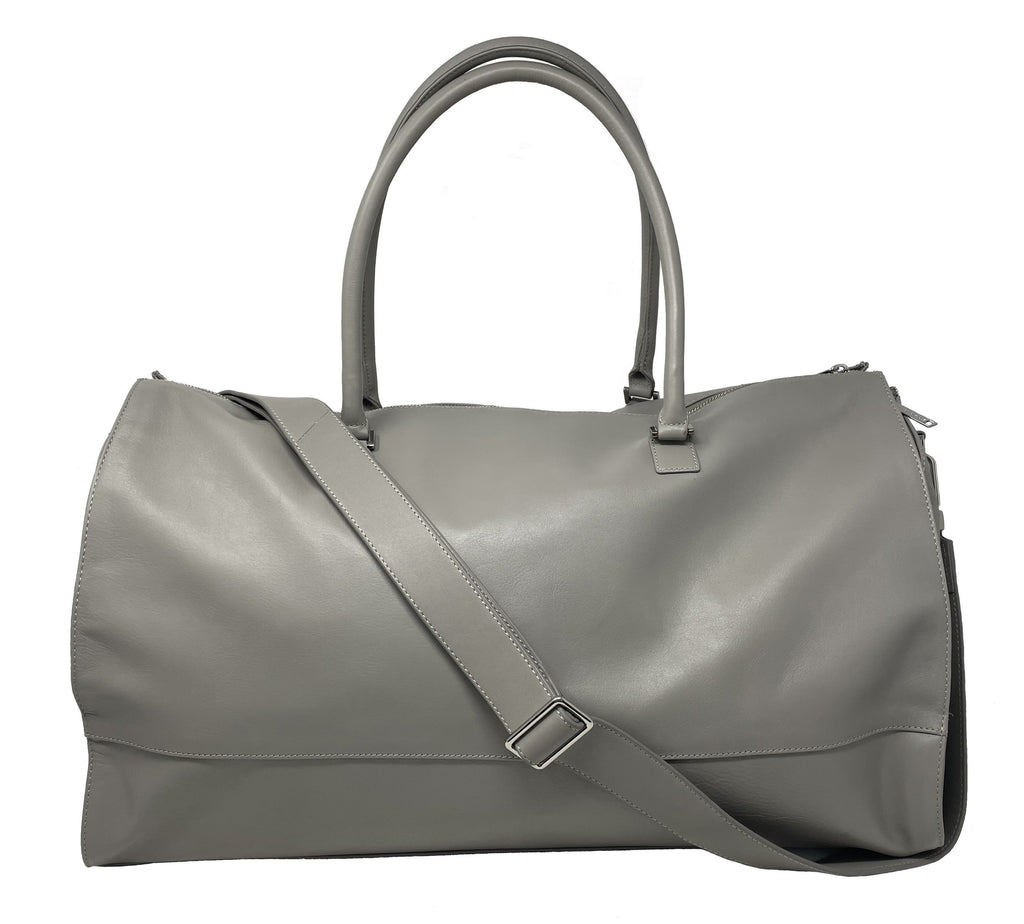 Grand Sac de Voyage-Housse en Cuir Véritable Gris, Frederick