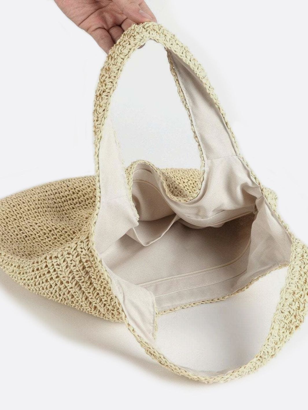 Lina Soft Straw Tote – Slouchy Woven Shoulder Bag