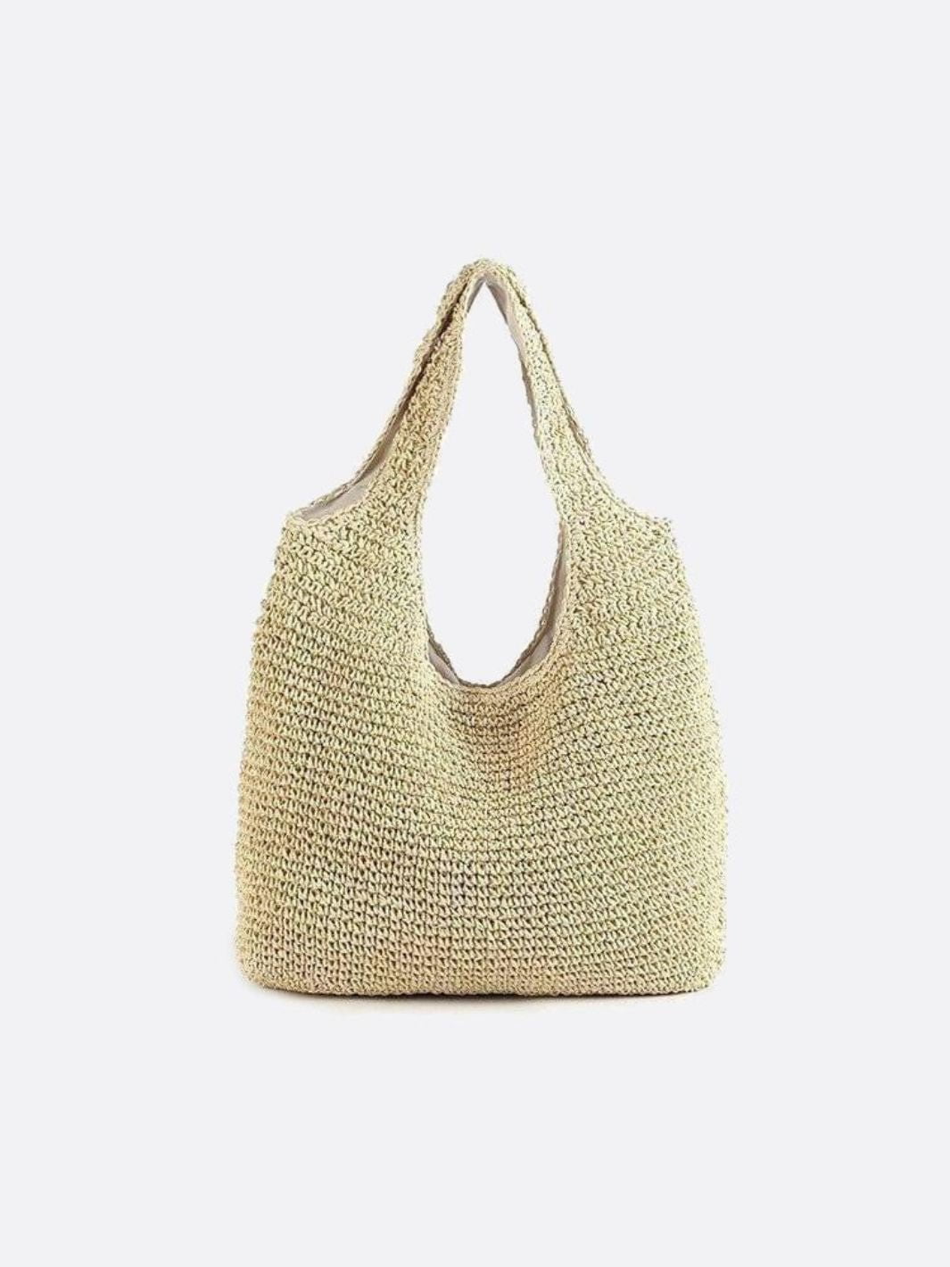 Lina Soft Straw Tote – Slouchy Woven Shoulder Bag