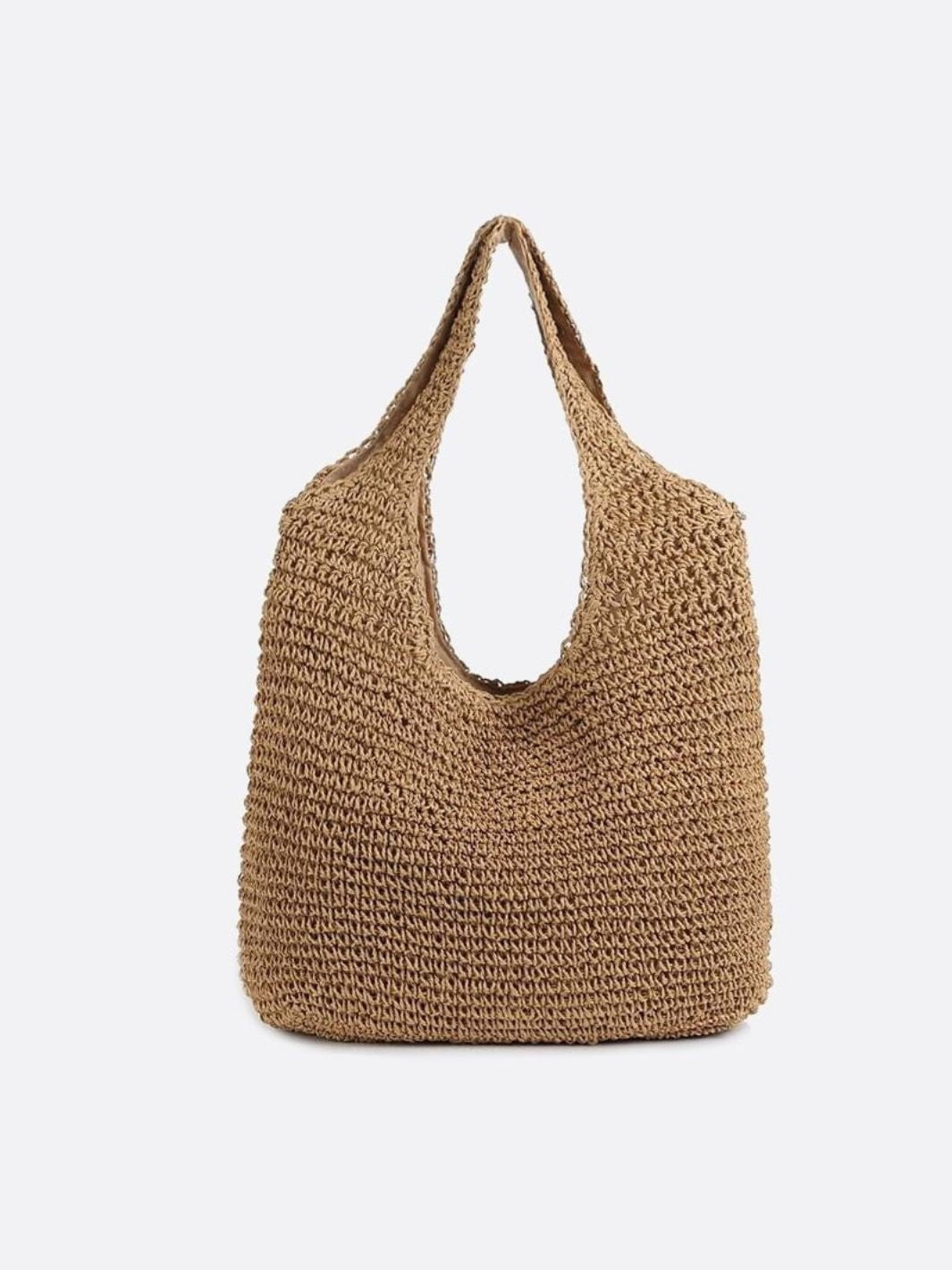 Lina Soft Straw Tote – Slouchy Woven Shoulder Bag