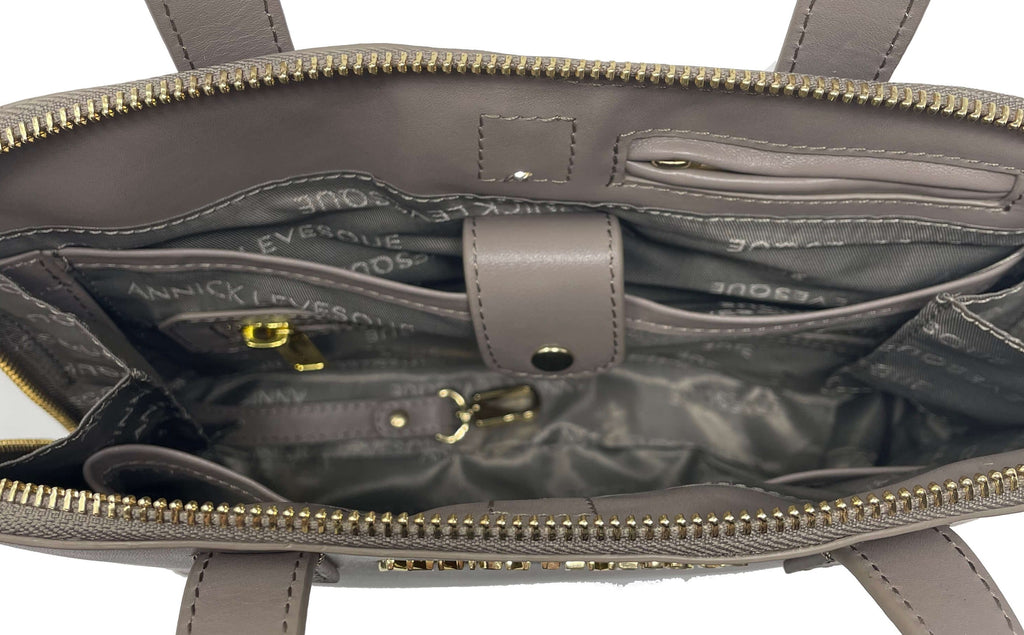 Sac à main en cuir Taupe | Justine