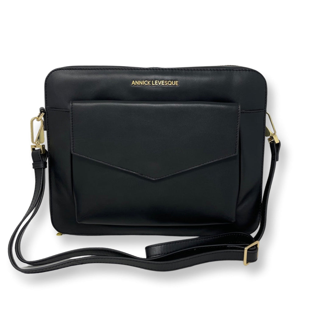 Sac de travail en cuir noir | Sofia