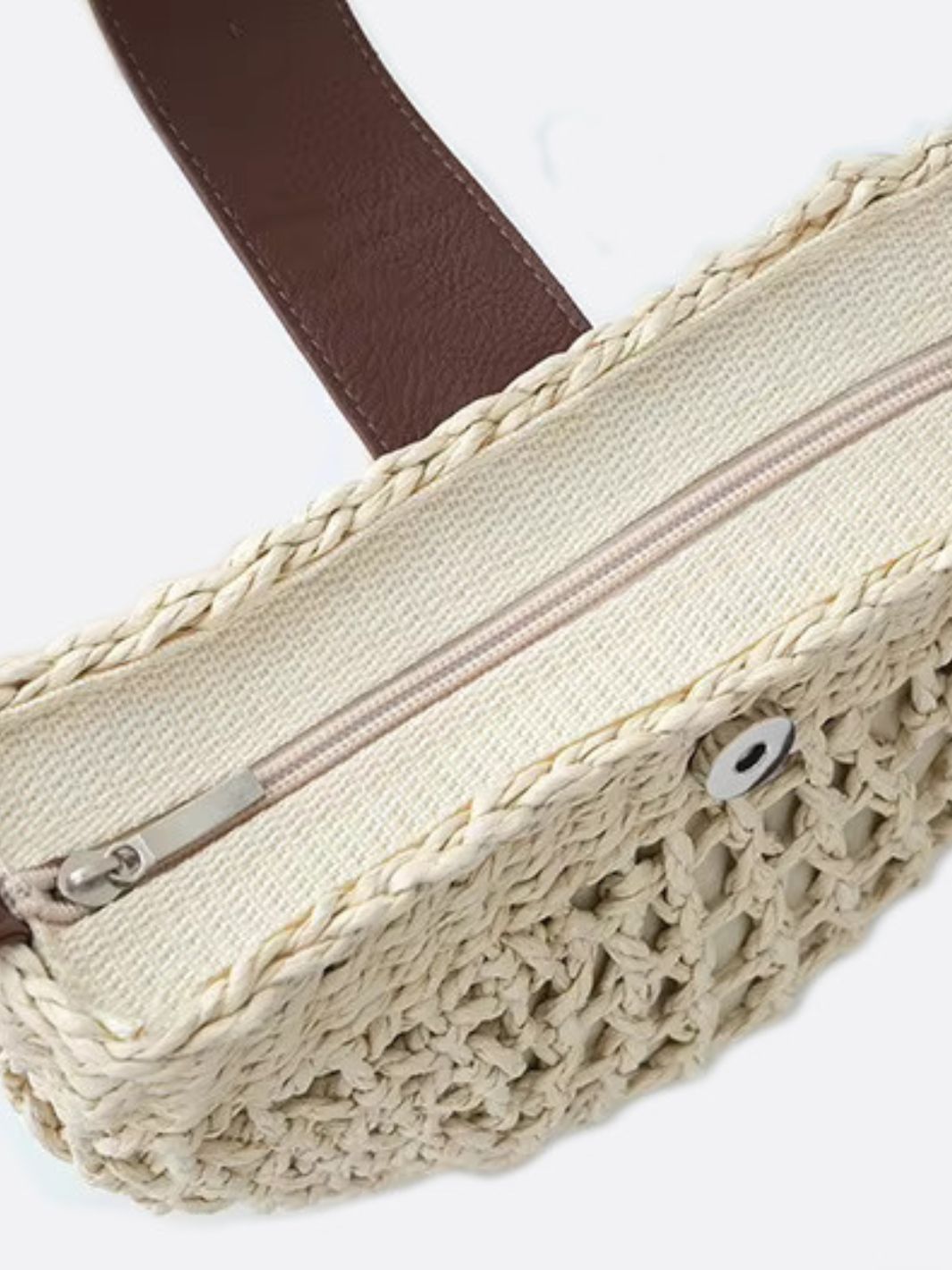Rio Half-Moon Rope Crossbody Bag – Open-Weave Straw Bag