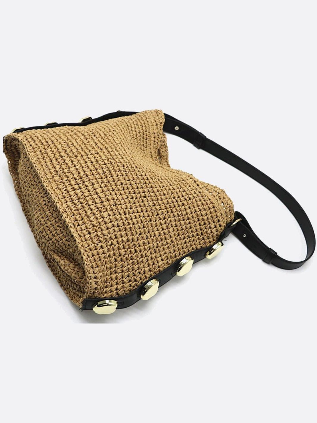 Slouchy Woven Shoulder Bag – Adjustable Strap Hobo Tote