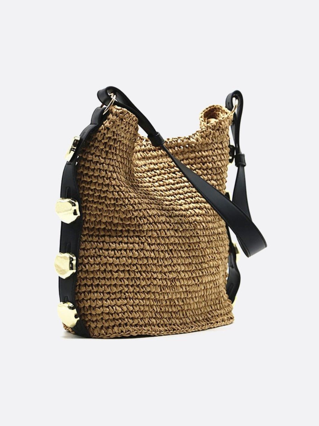 Slouchy Woven Shoulder Bag – Adjustable Strap Hobo Tote
