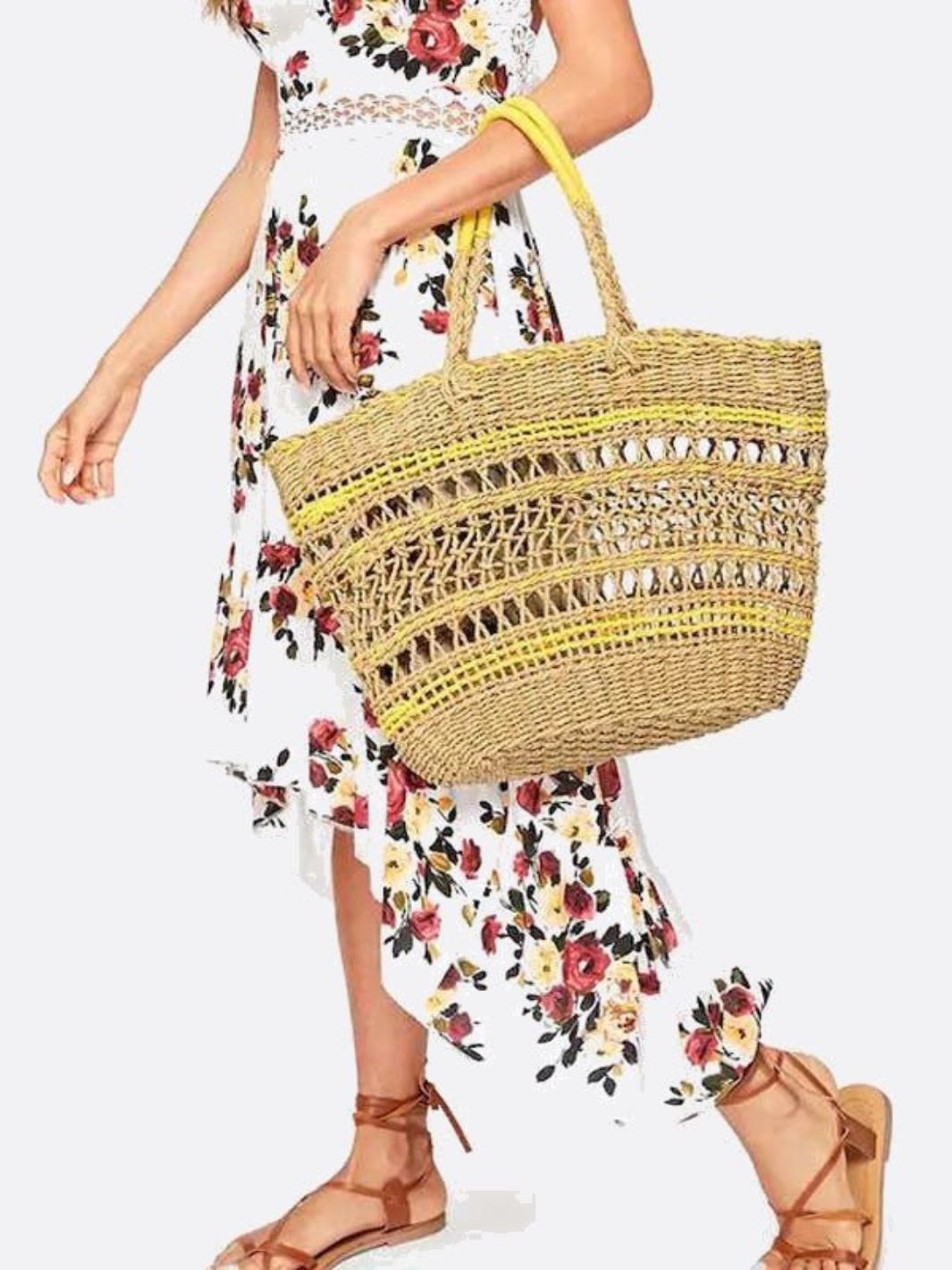 Solstice Rope Market Tote – Open-Weave Straw Bag