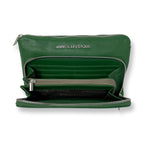 Petit sac bandoulière portefeuille cuir vert - Carmen