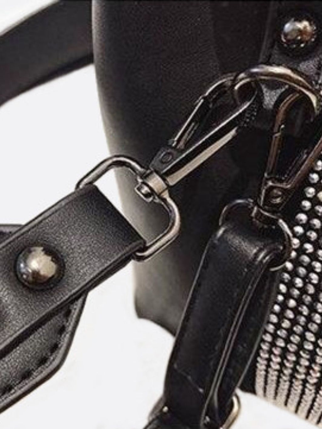 Black Rhinestone Bucket Bag – Sparkly Evening Shoulder Bag