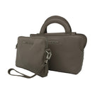 Sac à Main en Cuir Clarence, deux en un, taupe