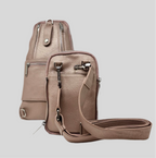 Sac bandoulière 3 en 1 Unisexe avec section pour carte RFID, Rose Platine Gabriel