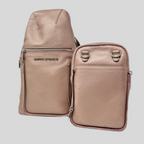 Sac bandoulière 3 en 1 Unisexe avec section pour carte RFID, Rose Platine Gabriel