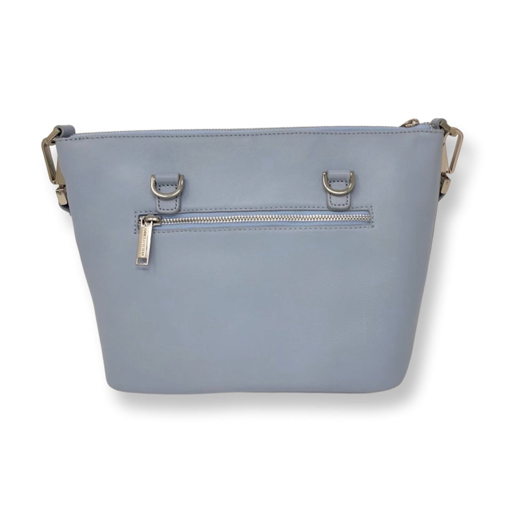 Sac à Main en Cuir Bleu Poudre, 2-en-1 | Lina