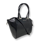 Sac à Main en Cuir Verni Noir Souple | Mona Moyen