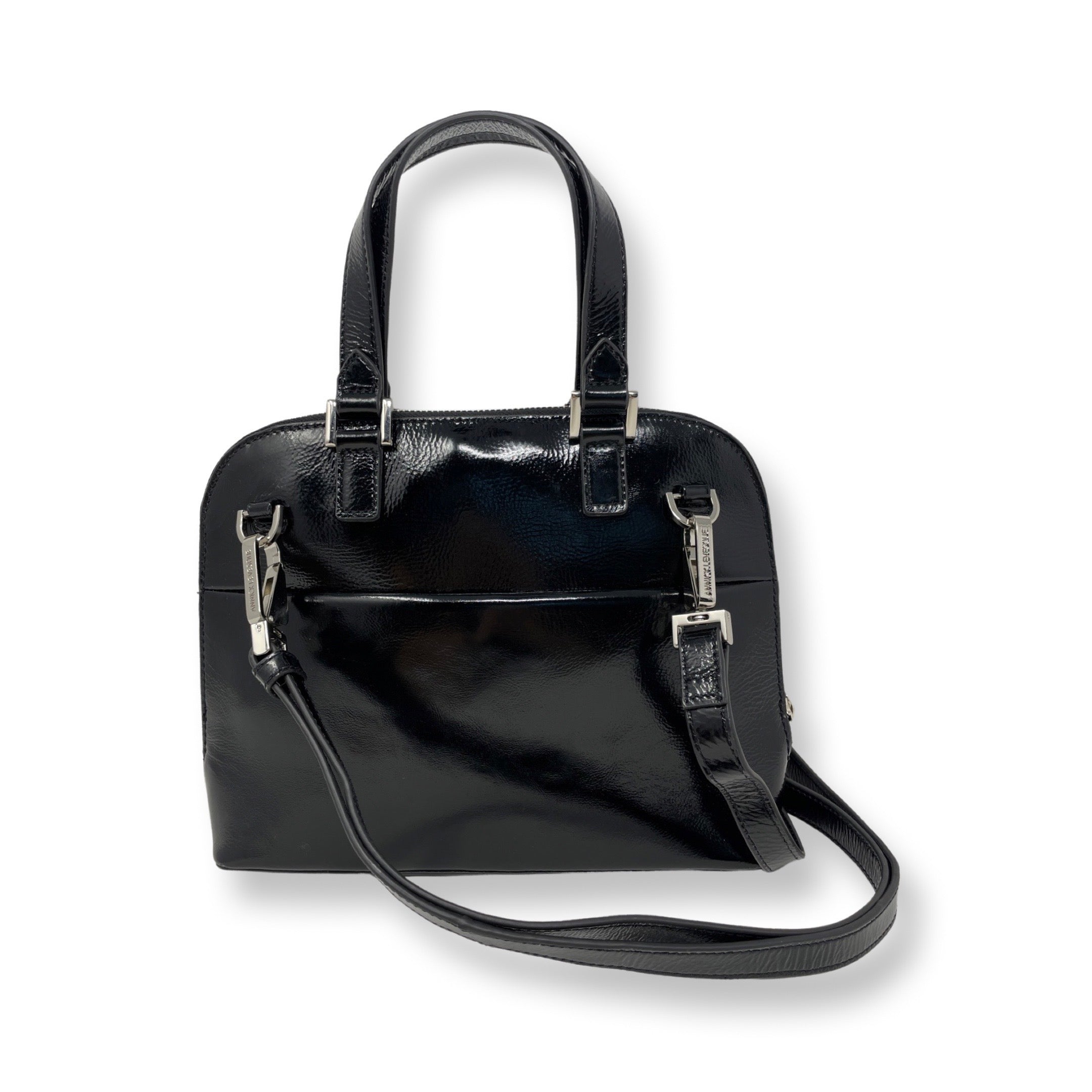 Sac à Main en Cuir Vernis Noir | Justine